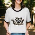 Funny Raccoon Unisex Ringer T-Shirt | Eco Humor Gift
