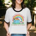 Groovy Dumpster Fire Raccoon - Unisex Cotton Ringer T-Shirt
