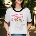 Raccoon Fun Strawberry Jam Unisex Cotton Ringer T-Shirt