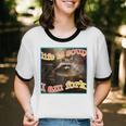 Raccoon Meme Unisex Ringer T-Shirt - Quirky Ironic Style