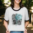 Raccoon Moon Howling Unisex Ringer T-Shirt | Quirky Cotton Tee