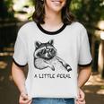 Raccoon & Moon Unisex Ringer T-Shirt | Animal Trash Panda Design