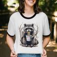 Raccoon Noodle Cup Unisex Cotton Ringer T-Shirt - Fun & Unique