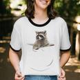 Raccoon Pocket Tee - Unisex Cotton Ringer Shirt - Playful Style