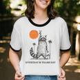 Retro 90s Sunset Raccoon T-Shirt | Unisex Cotton Ringer | Fun Gift