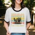 Retro Angry Raccoon Unisex Ringer T-Shirt - Fun Animal Design