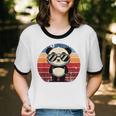 Retro Panda BBQ Pool Party Cotton Ringer Unisex T-Shirt