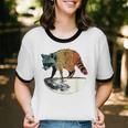 Retro Raccoon Cotton Ringer T-Shirt – Vintage Moon Theme Unisex