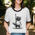 Retro Raccoon T-Shirt - Music Vibe Unisex Cotton Ringer Tee