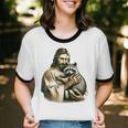 Retro Raccoon Unisex Cotton Ringer T-Shirt - Fun Animal Lover Tee
