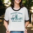 Support Local Wildlife Raccoon Opossum Skunk Unisex Cotton Ringer Tee