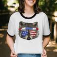 USA Patriotic Trash Panda Raccoon T-Shirt | Unisex July 4th Cotton Ringer
