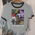 Feral Raccoon Meme Ringer T-Shirt – Fun Unisex Cotton Top