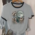 Raccoon Moonlit Howl | Unique Unisex Cotton Ringer Tee