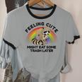 Unisex Raccoon Pocket Ringer T-Shirt | Cute Animal Design