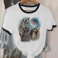 3 Raccoon Moon | Unisex Cotton Ringer T-Shirt for All Ages