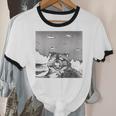 Alien UFO Raccoon Unisex Ringer T-Shirt - Fun Cotton Tee