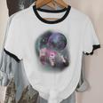 Ferret Moon Themed Unisex Ringer T-Shirt | Cotton Comfort