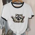 Funny Raccoon Unisex Ringer T-Shirt | Eco Humor Gift
