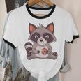 Raccoon Cookie Lover - Adult Unisex Cotton Ringer T-Shirt
