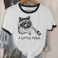 Raccoon & Moon Unisex Ringer T-Shirt | Animal Trash Panda Design