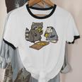 Raccoon & Opossum Eating Pizza Unisex Cotton Ringer T-Shirt
