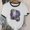 Raccoons Howling At The Moon Shirt Raccoon Unisex Cotton Ringer T-Shirt