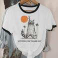 Retro 90s Sunset Raccoon T-Shirt | Unisex Cotton Ringer | Fun Gift