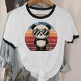 Retro Panda BBQ Pool Party Cotton Ringer Unisex T-Shirt