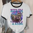 Rizz Em With The Tism Retro Raccoon Meme Unisex Cotton Ringer T-Shirt