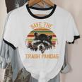 Save The Trash Pandas Raccoon Shirt Raccoon Animal T-Shirt Unisex Cotton Ringer T-Shirt