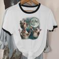 Three Possum Moon Meme Unisex Ringer T-Shirt | Quirky Cotton Tee