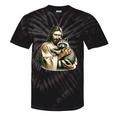 Jesus Hugging Raccoon Vintage Tie-Dye T-Shirt - Raccoon Lover Gift Black Tie-Dye