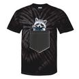 Pocket Raccoon Tie-Dye Unisex T-Shirt - Cute Animal Lover Fashion Black Tie-Dye