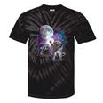 Raccoon Moonlight Tie-Dye Unisex T-Shirt | Whimsical Night Theme Black Tie-Dye