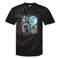 Raccoon Tie-Dye T-Shirt - Whimsical Howling Moon Scene Black Tie-Dye