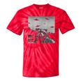 Alien UFO Raccoon Tie-Dye T-Shirt - Quirky & Whimsical Red Tie-Dye
