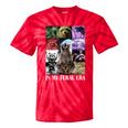 Feral Era Tie-Dye Raccoon Meme T-Shirt | Fun Unisex Tee Red Tie-Dye