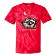 Funny Racoon Tie-Dye T-Shirt - Quirky Quote on Waste Management Red Tie-Dye