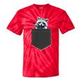 Pocket Raccoon Tie-Dye Unisex T-Shirt - Cute Animal Lover Fashion Red Tie-Dye
