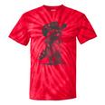 Raccoon Cowboy Tie-Dye T-Shirt for Men & Women | Graphic Meme Style Red Tie-Dye