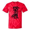 Raccoon Cowboy Western Tie-Dye T-Shirt | Fun Country Style Red Tie-Dye