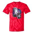Raccoon Moonlight Tie-Dye Unisex T-Shirt | Whimsical Night Theme Red Tie-Dye