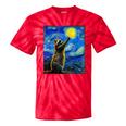Raccoon Starry Night Tie-Dye Unisex T-Shirt - Van Gogh Art Lovers Red Tie-Dye