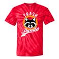 Raccoon Tie-Dye T-Shirt | Cute Trash Panda Design | Cartoon Style Red Tie-Dye