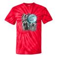 Raccoon Tie-Dye T-Shirt - Whimsical Howling Moon Scene Red Tie-Dye