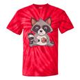 Raccoon Tie-Dye T-Shirt - Whimsical Wildlife Fashion for Adults Red Tie-Dye
