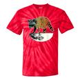 Retro Raccoon Tie-Dye T-Shirt - Vintage Half Moon Design Red Tie-Dye