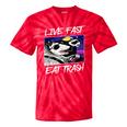 Street Cats & Trash Pandas Live Free | Tie-Dye Cotton Blend T-Shirt Red Tie-Dye