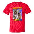 Tummy Ache Survivor Raccoon Tie-Dye T-Shirts - Fun & Whimsical Red Tie-Dye